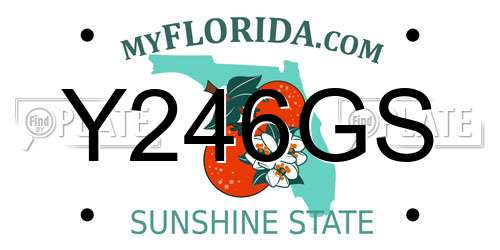 Y246GS Florida License Plate