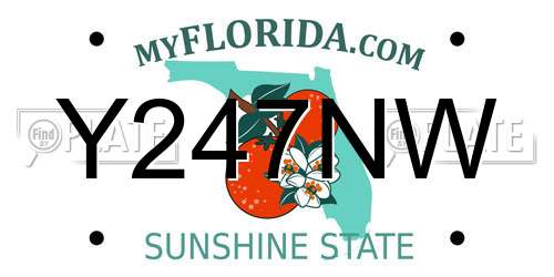 Y247NW Florida License Plate
