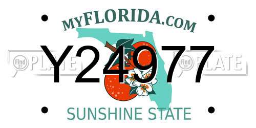 Y24977 Florida License Plate