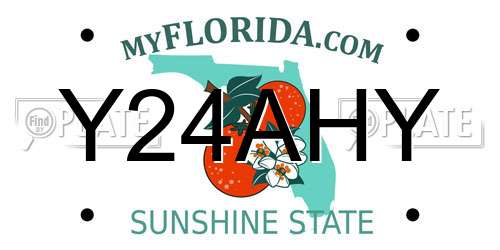 Y24AHY Florida License Plate