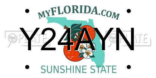 Y24AYN Florida License Plate