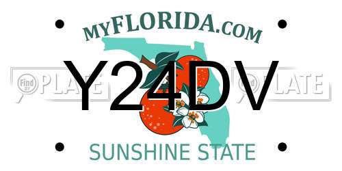 Y24DV Florida License Plate