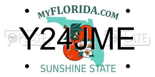 Y24JME Florida License Plate