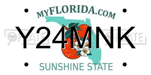 Y24MNK Florida License Plate