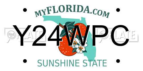 Y24WPC Florida License Plate