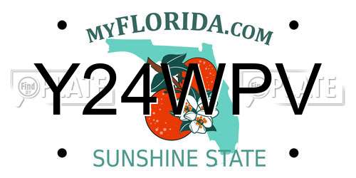 Y24WPV Florida License Plate