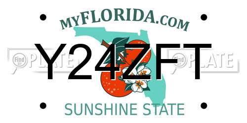 Y24ZFT Florida License Plate