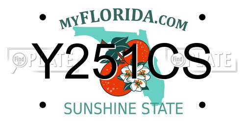 Y251CS Florida License Plate