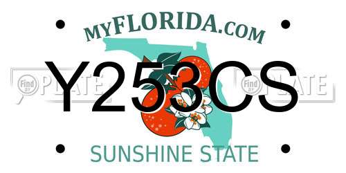 Y253CS Florida License Plate