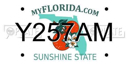 Y257AM Florida License Plate