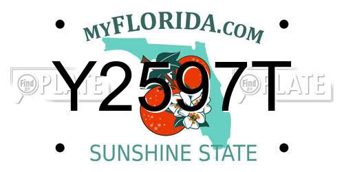 Y2597T Florida License Plate