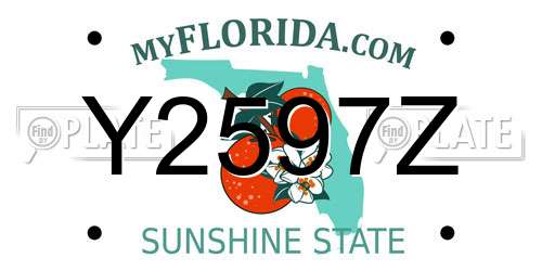 Y2597Z Florida License Plate