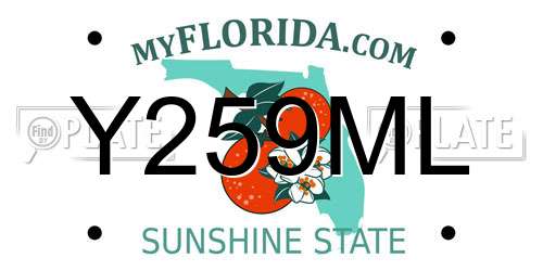 Y259ML Florida License Plate