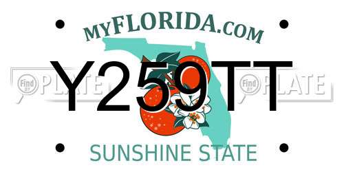 Y259TT Florida License Plate
