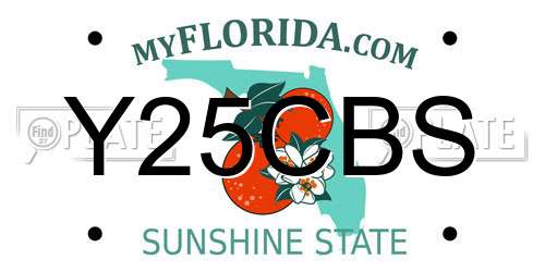 Y25CBS Florida License Plate