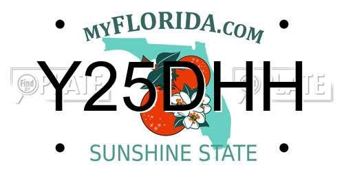 Y25DHH Florida License Plate