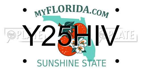 Y25HIV Florida License Plate