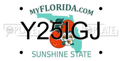 Y25IGJ Florida License Plate