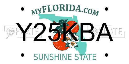 Y25KBA Florida License Plate