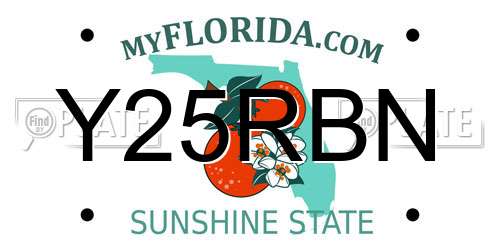 Y25RBN Florida License Plate