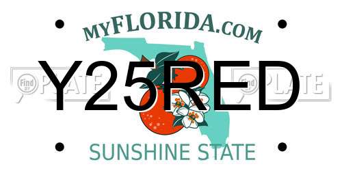 Y25RED Florida License Plate
