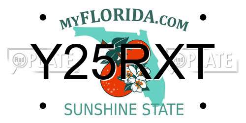 Y25RXT Florida License Plate
