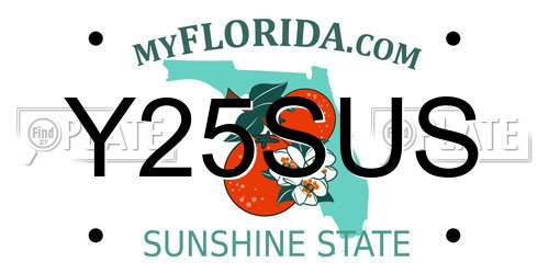 Y25SUS Florida License Plate