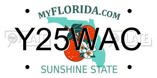 Y25WAC Florida License Plate