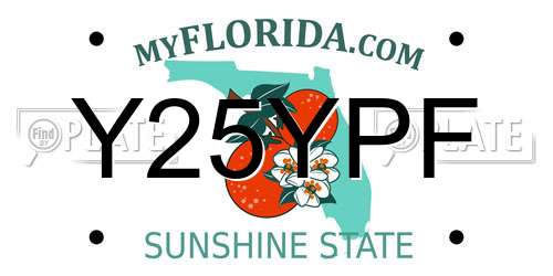 Y25YPF Florida License Plate