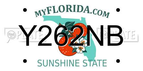 Y262NB Florida License Plate