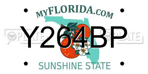 Y264BP Florida License Plate