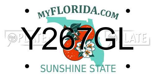 Y267GL Florida License Plate