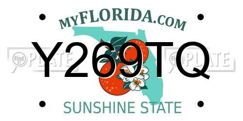 Y269TQ Florida License Plate
