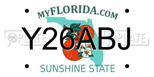 Y26ABJ Florida License Plate