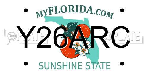 Y26ARC Florida License Plate