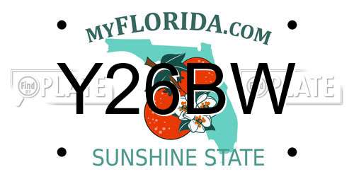 Y26BW Florida License Plate