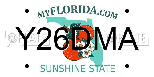 Y26DMA Florida License Plate