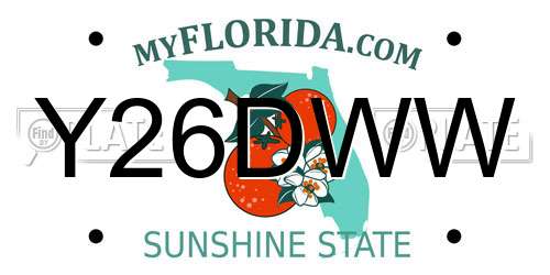 Y26DWW Florida License Plate