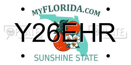 Y26EHR Florida License Plate