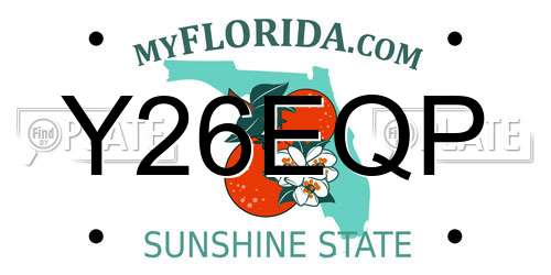 Y26EQP Florida License Plate