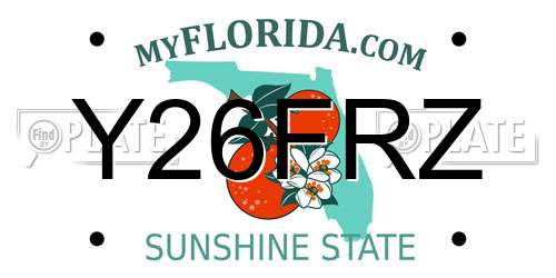 Y26FRZ Florida License Plate