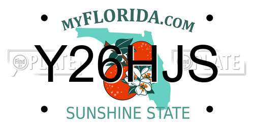 Y26HJS Florida License Plate