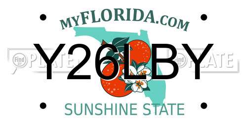 Y26LBY Florida License Plate