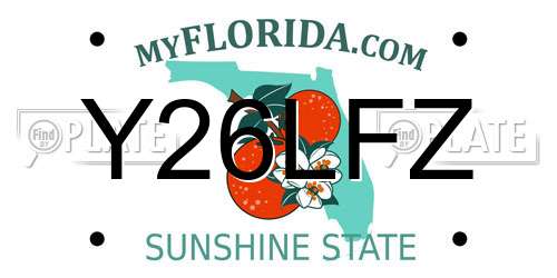 Y26LFZ Florida License Plate