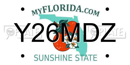 Y26MDZ Florida License Plate