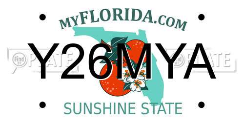 Y26MYA Florida License Plate