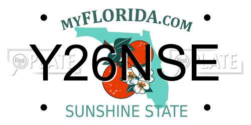 Y26NSE Florida License Plate