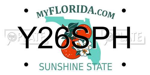Y26SPH Florida License Plate