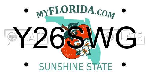 Y26SWG Florida License Plate