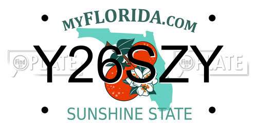 Y26SZY Florida License Plate